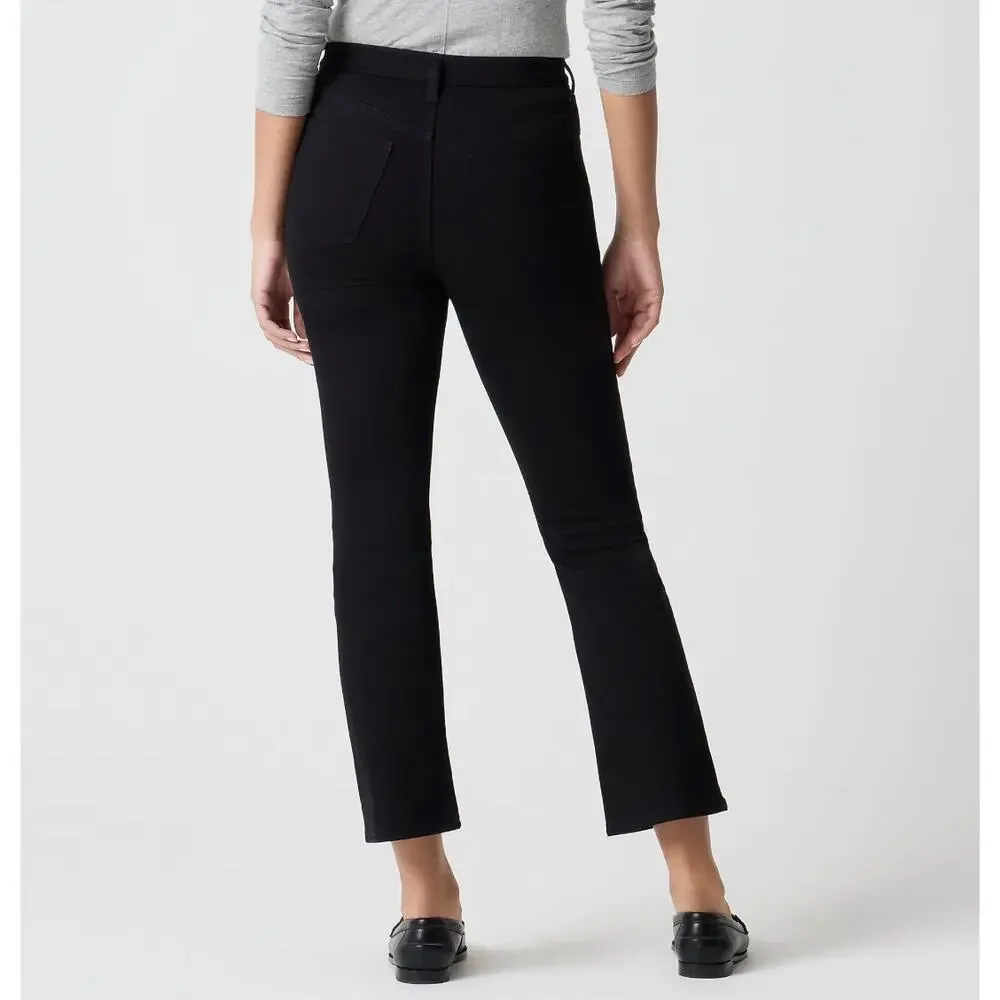 J.Crew Flare Crop Black Jean All Day Stretch Classic Minimalist Denim US 31 NWT